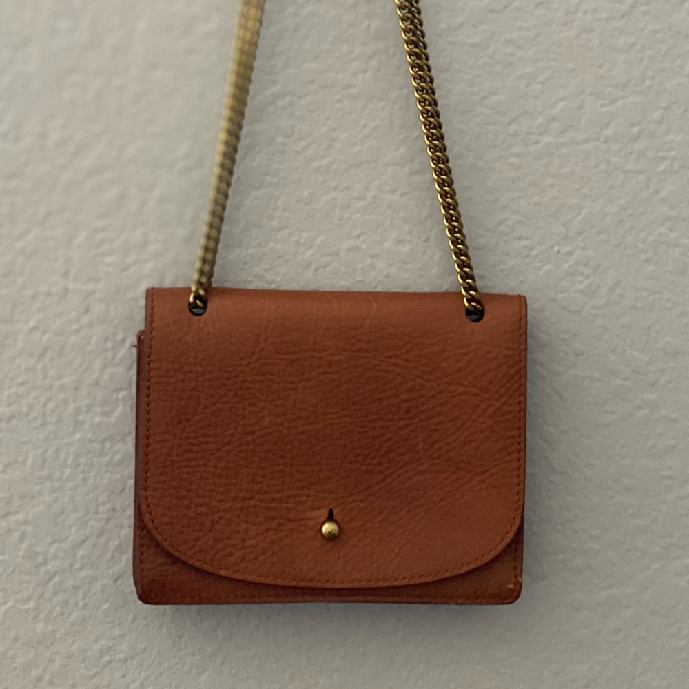 Madewell Chain Crossbody Bag, English Saddle Leather